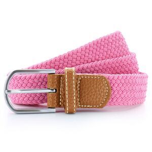 Asquith & Fox Mens Woven Braid Stretch Belt / Pink Carnation